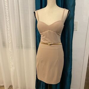 Fornarina beige bust padded dress, S